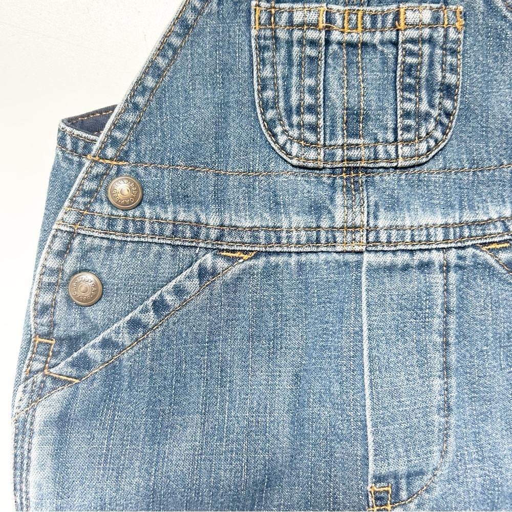 Vintage Baby GAP Blue Lined Denim Overall Shorts Beach Vacation Summer Spring - Picture 3 of 10
